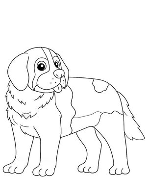 Sint Bernard Kleurplaat — gratis kleurplaat printen