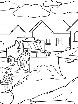 Sneeuwruimer Kleurplaat — gratis kleurplaat printen