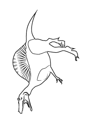 Spinosaurus Kleurplaat — gratis kleurplaat printen