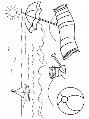 Strandspeelgoed Kleurplaat — gratis kleurplaat printen