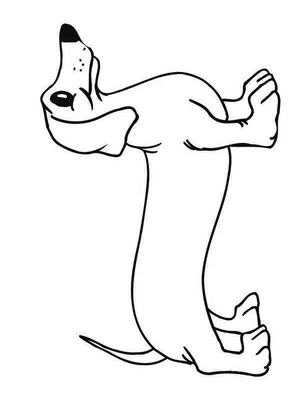 Teckel Kleurplaat — gratis kleurplaat