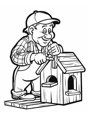 Timmerman Kleurplaat 1 — gratis kleurplaat printen