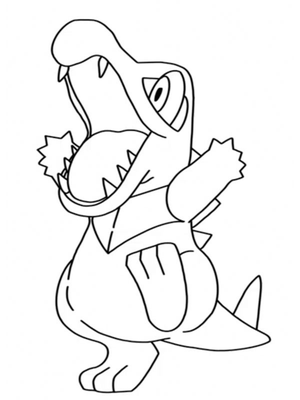 Totodile Kleurplaat — gratis kleurplaat printen