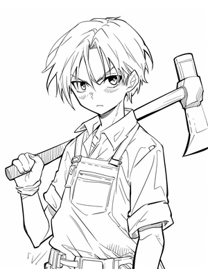 Tuinman Kleurplaat — gratis kleurplaat