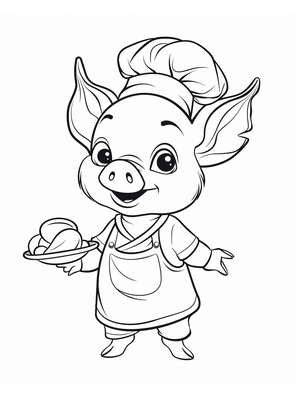 Varken Kok Kleurplaat — gratis kleurplaat