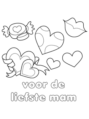 Voor de liefste mama Kleurplaat — gratis kleurplaat printen