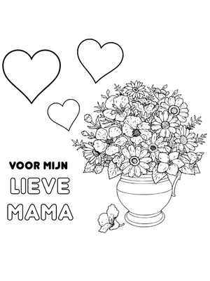 Voor mijn lieve mama Kleurplaat — gratis kleurplaat printen