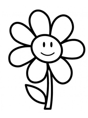 Vrolijke bloem Kleurplaat — gratis kleurplaat