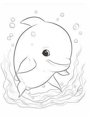 Baby Walvis Kleurplaat — gratis kleurplaat printen