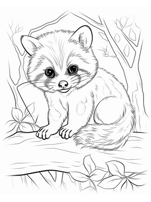 Baby Wasbeer Kleurplaat — gratis kleurplaat