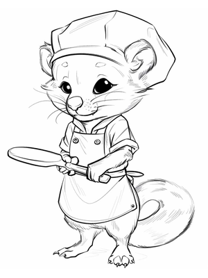 Wezel Kok Kleurplaat — gratis kleurplaat