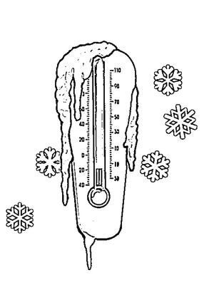 Winter thermometer Kleurplaat — gratis kleurplaat