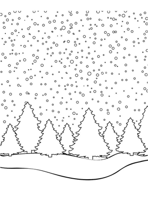 Winterbos Kleurplaat — gratis kleurplaat