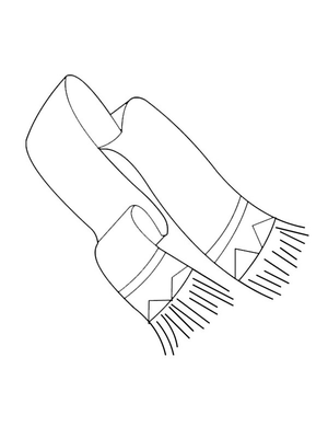 Wintersjaal Kleurplaat — gratis kleurplaat