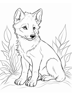 Baby Wolf Kleurplaat — gratis kleurplaat