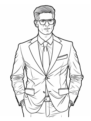 Zakenman Kleurplaat 2 — gratis kleurplaat printen