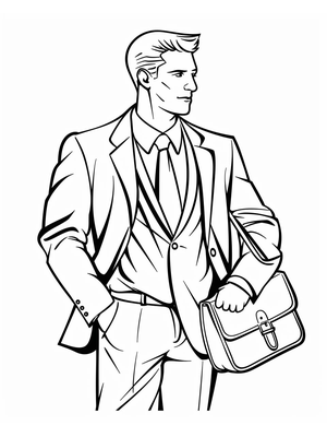 Zakenman Kleurplaat 3 — gratis kleurplaat printen