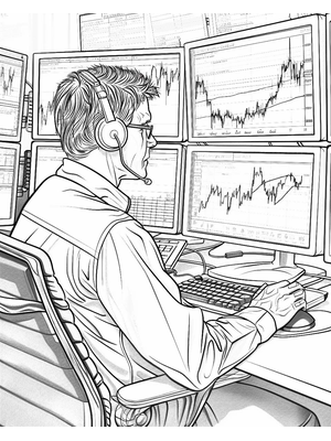 Zakenman Kleurplaat 5 — gratis kleurplaat printen