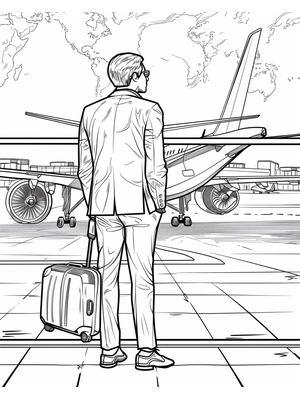 Zakenreiziger Kleurplaat — gratis kleurplaat printen