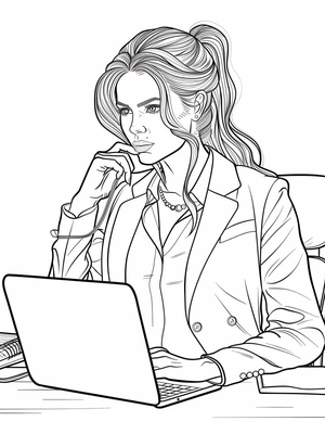 Zakenvrouw Kleurplaat 1 — gratis kleurplaat
