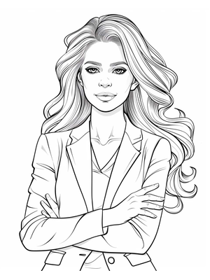 Zakenvrouw Kleurplaat 2 — gratis kleurplaat