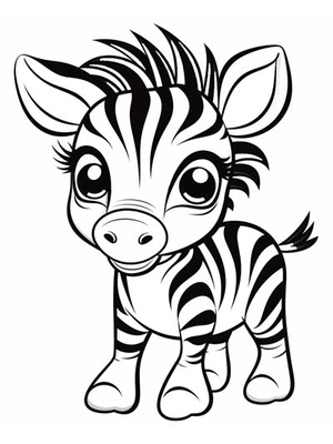 Baby Zebra Kleurplaat