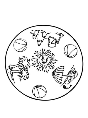 Zomer mandala Kleurplaat — gratis kleurplaat printen