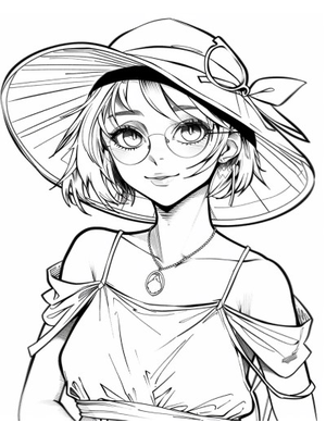 Zomer Meisje 1 Kleurplaat — gratis kleurplaat