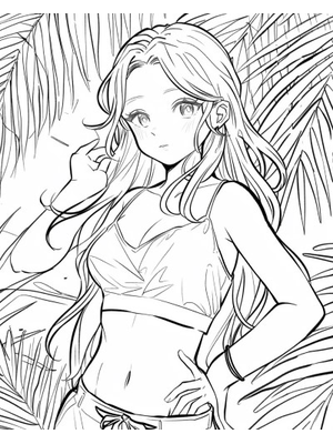 Zomer Meisje 3 Kleurplaat — gratis kleurplaat