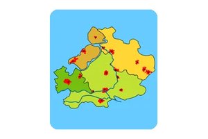 Midden-Nederland Steden Topografie