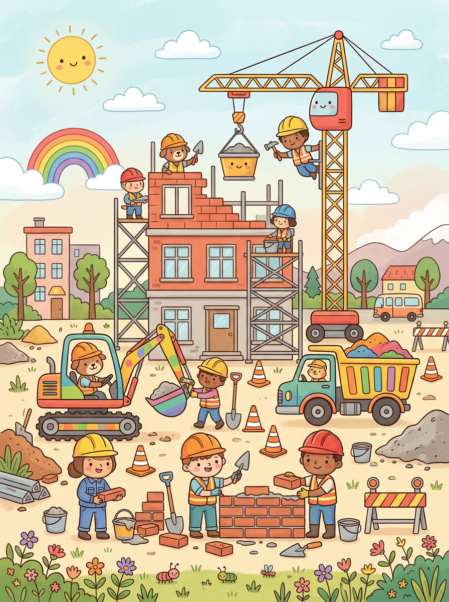 Bouwvakkers kleurplaten