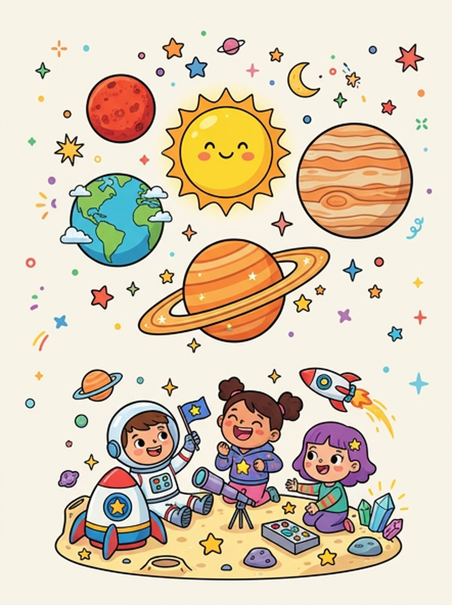 Planeten kleurplaten