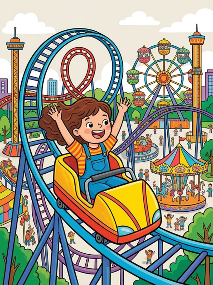 Pretpark kleurplaten